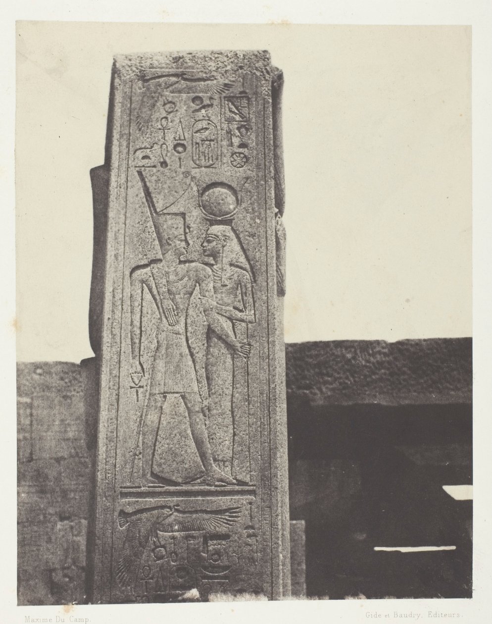 Palácio de Karnak, Pilar Em Frente ao Santuário de Granito; Tebas de Maxime Du Camp