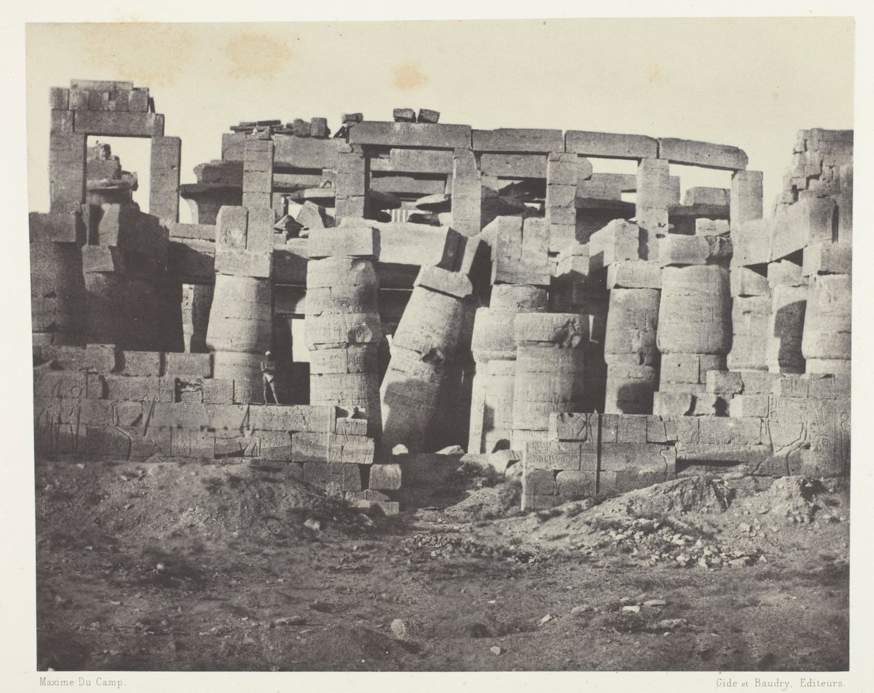 Palácio de Karnak, Salão hipostilo Levado para o norte; Tebas de Maxime Du Camp