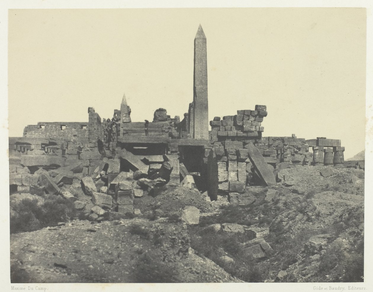 Palácio de Karnak, Santuário de Granito e Salão Hipóstilo; Tebas de Maxime Du Camp