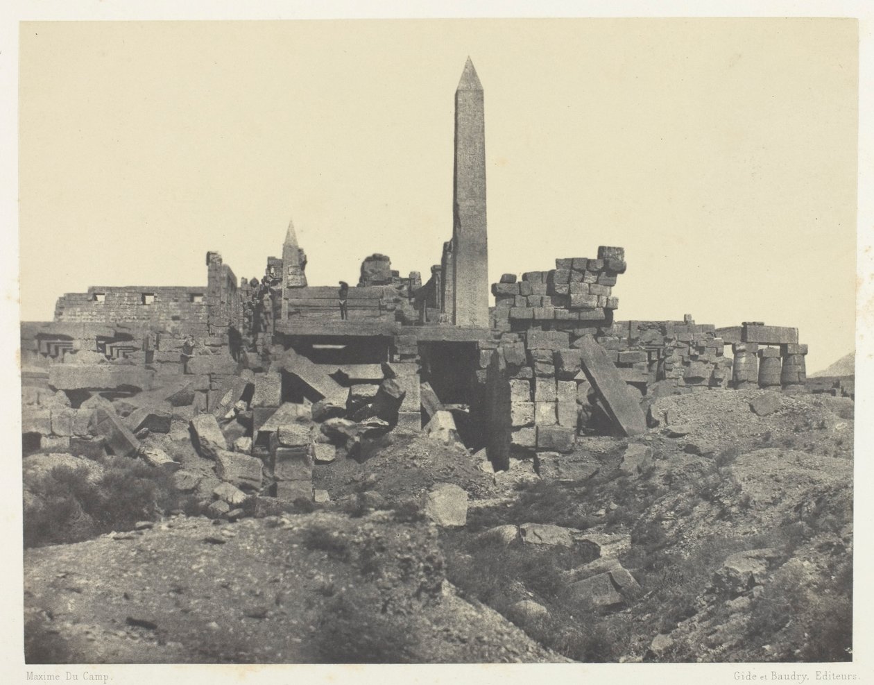 Palácio de Karnak, Santuário de Granito e Salão Hipóstilo; Tebas de Maxime Du Camp