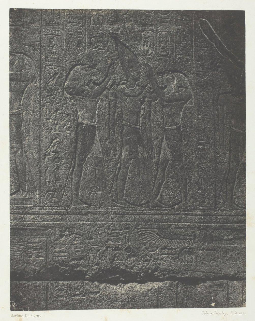 Karnak Palace, Exterior Sculptures of the Granite Sanctuary, Thebes, 184951, impresso em 1852. de Maxime Du Camp