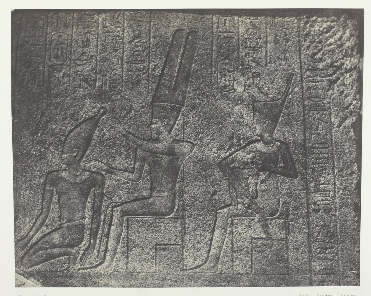 Karnak Palace, Exterior Sculptures of the Granite Sanctuary, Thebes, 184951, impresso em 1852. de Maxime Du Camp