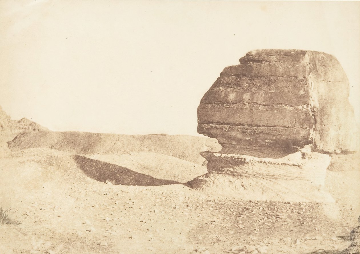 Perfil da Grande Esfinge, retirado do Sul, Dezembro de 1849. de Maxime Du Camp