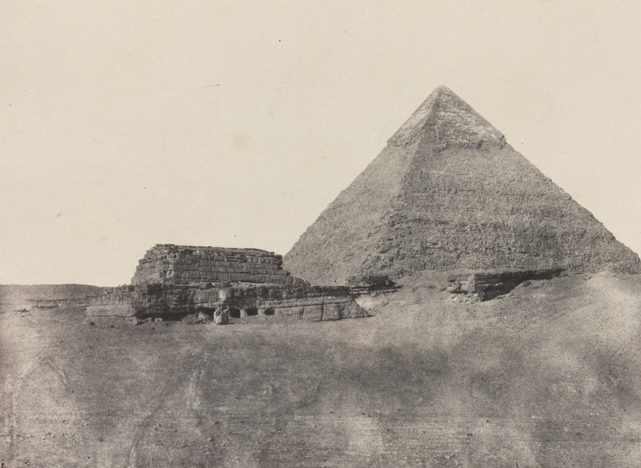 Pirâmide de Quéfren, Médio Egito, chapa 10 do álbum "Egito, Núbia, Palestina e Síria" (1852) de Maxime Du Camp