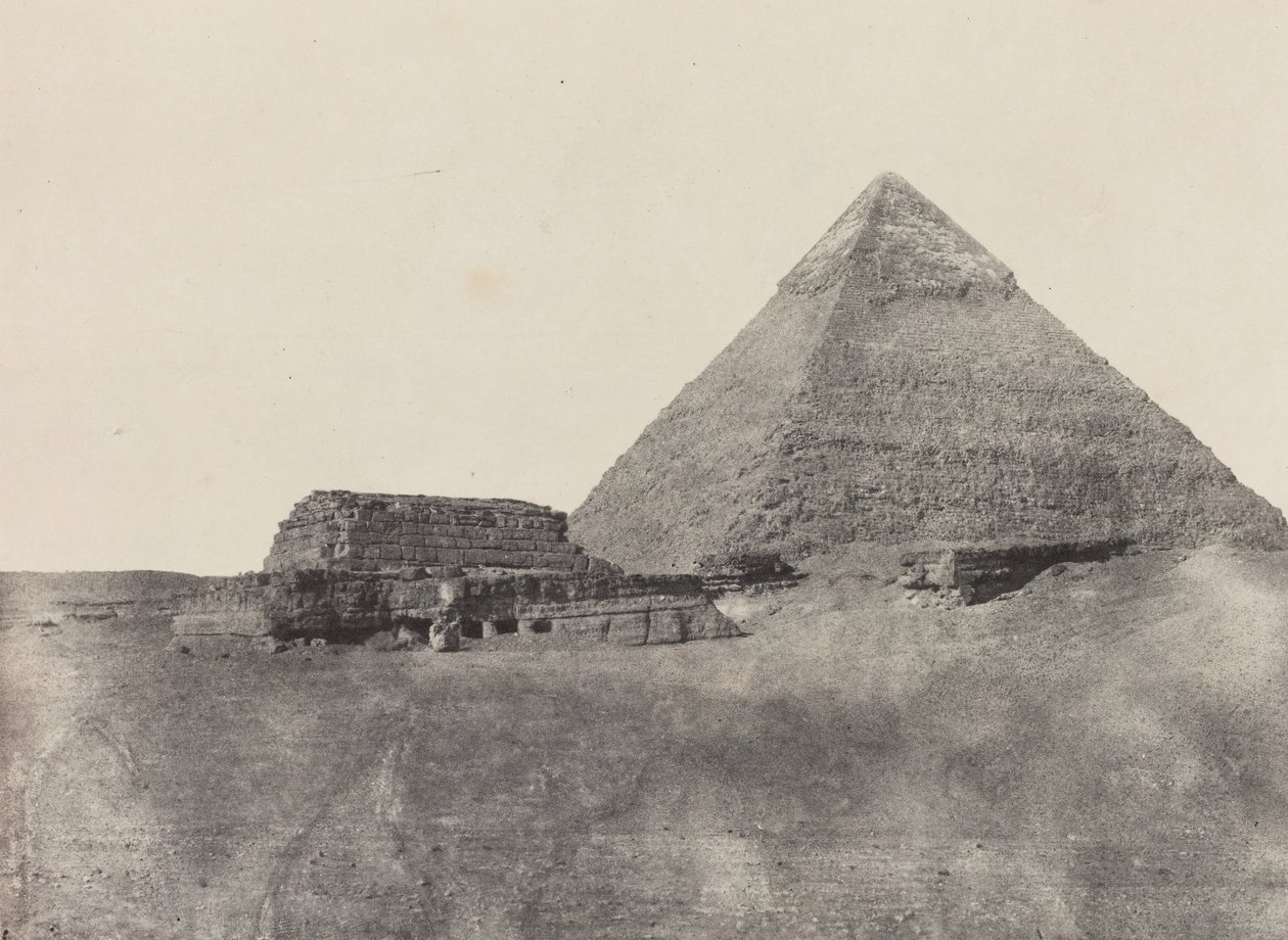 Pirâmide de Chephren, Egipto Médio, 184951, impresso em 1852. de Maxime Du Camp
