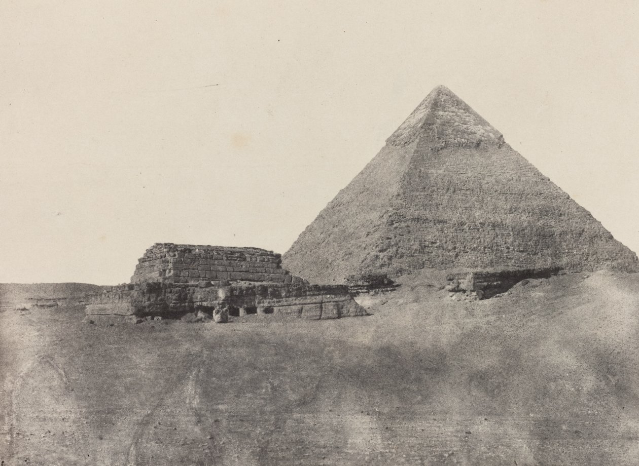 Pirâmide de Quéfren, Médio Egito, chapa 10 do álbum "Egito, Núbia, Palestina e Síria" (1852) de Maxime Du Camp