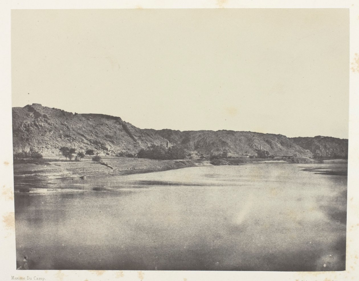 margem oriental do Nilo (aldeia de Bab), vista tomada ao sul de Philoe; Núbia de Maxime Du Camp