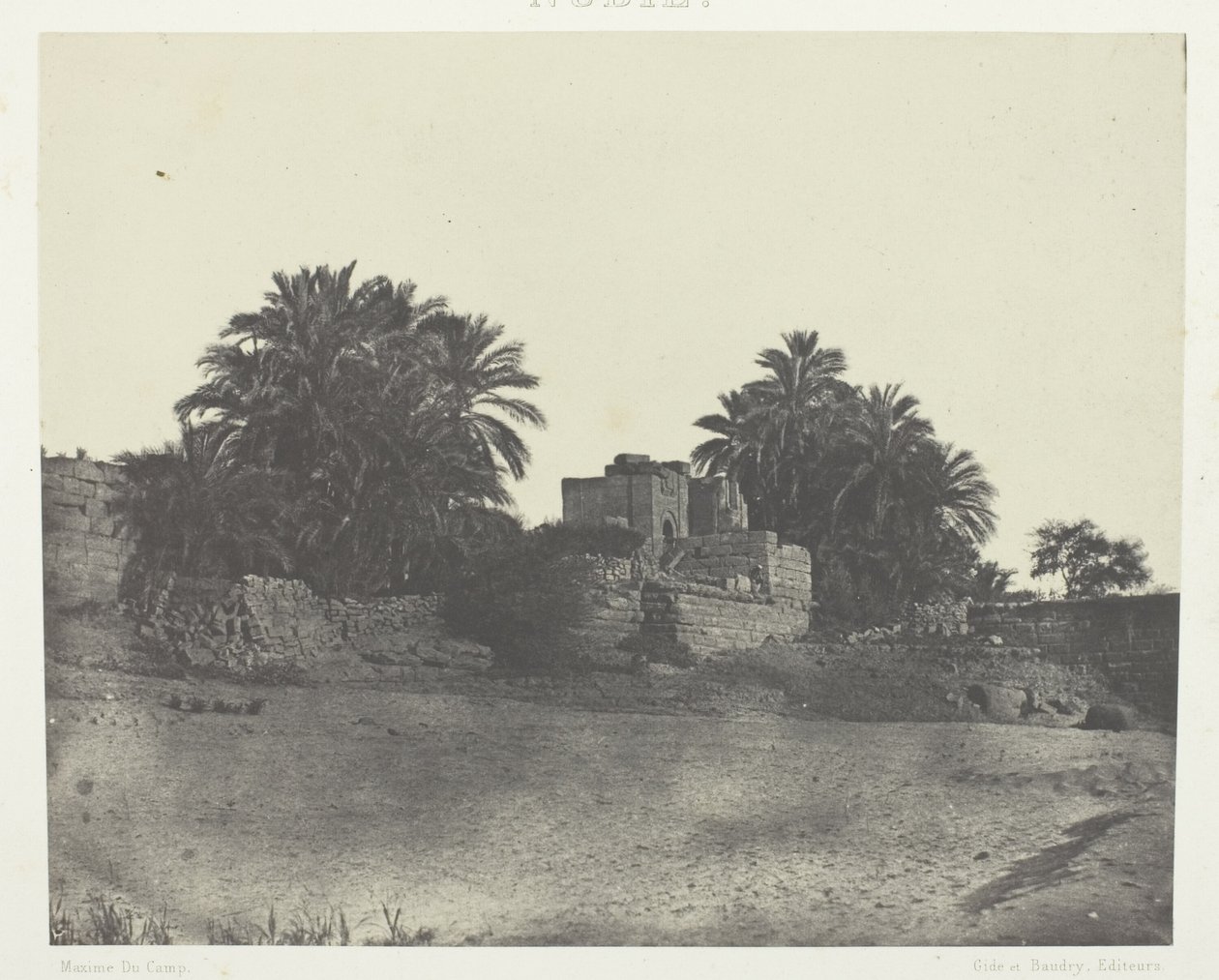 Ruínas de uma fortificação romana, Philoe; Núbia, chapa 71 do álbum "Egypte, Nubie, Palestine et Syrie" (1852) de Maxime Du Camp