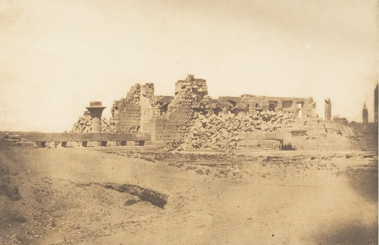 Ruínas do Salão do Hipostilo do Palácio de Karnac - Vista do sudoeste, 1849-50. de Maxime Du Camp