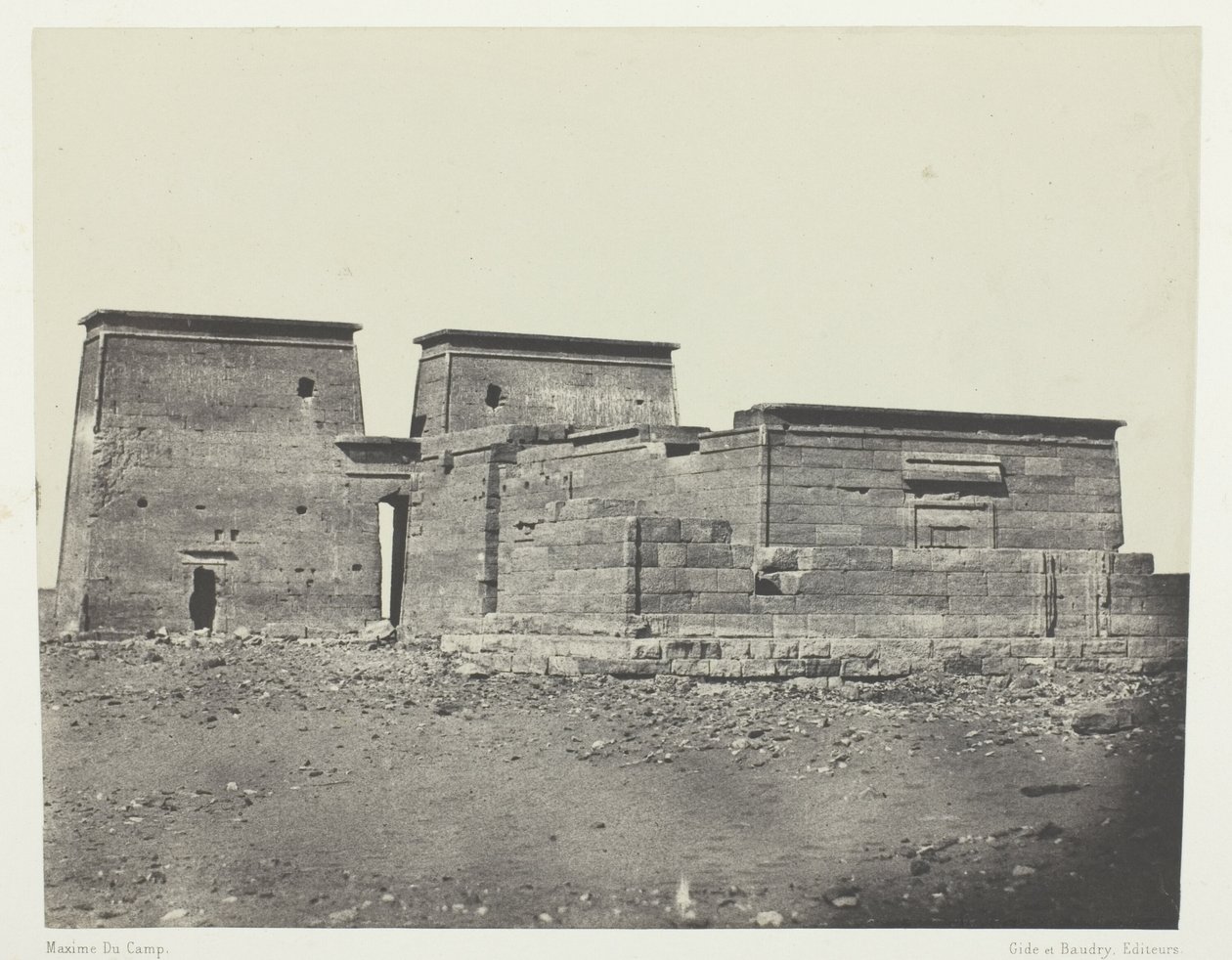 Templo de Dakkeh (antiga Pselcis); Núbia, chapa 94 do álbum "Egypte, Nubie, Palestine et Syrie" (1852) de Maxime Du Camp