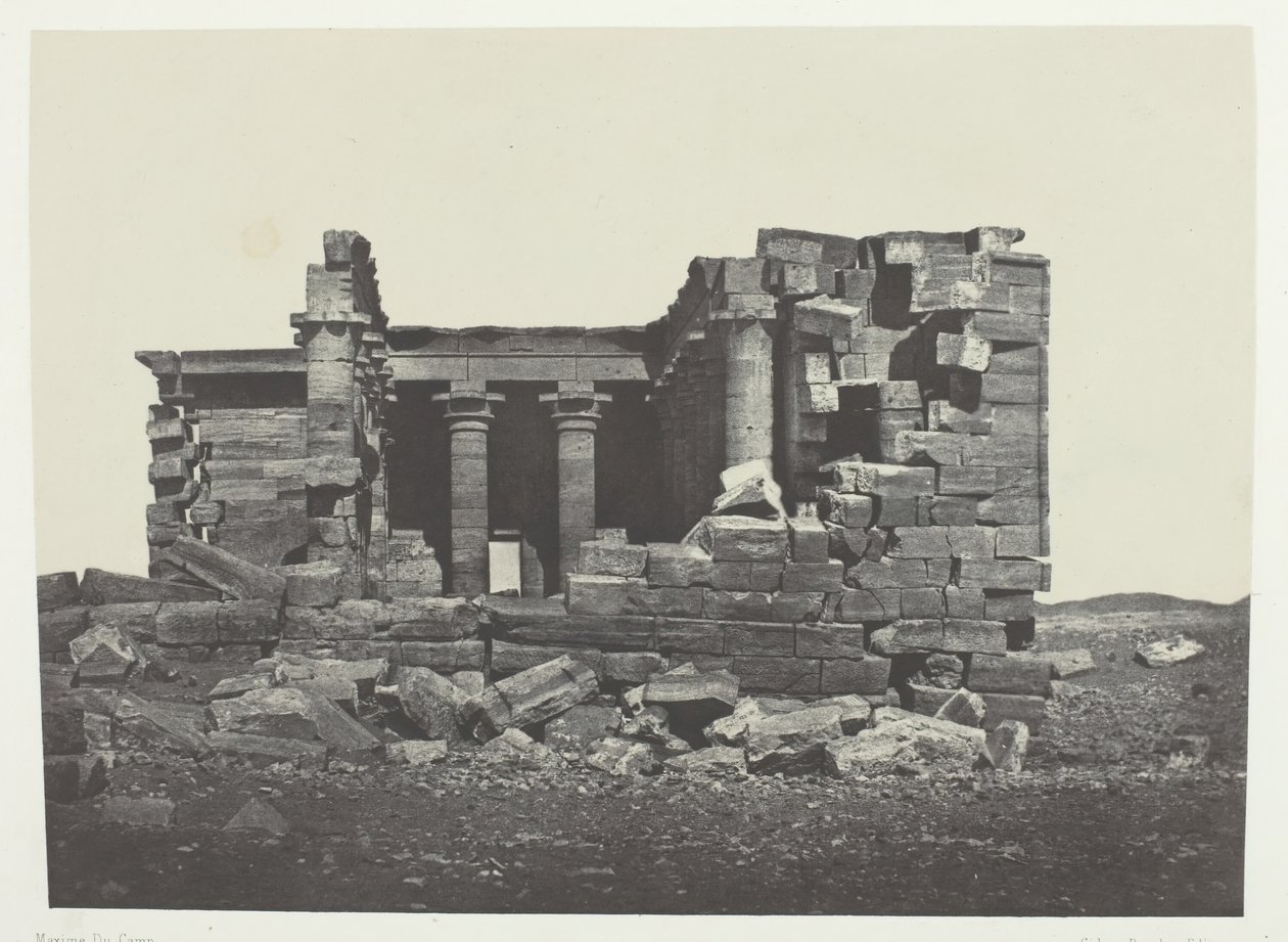 Maharakkah Temple Sycaminos Of The Greeks, Nubia, 184951, impresso em 1852. de Maxime Du Camp