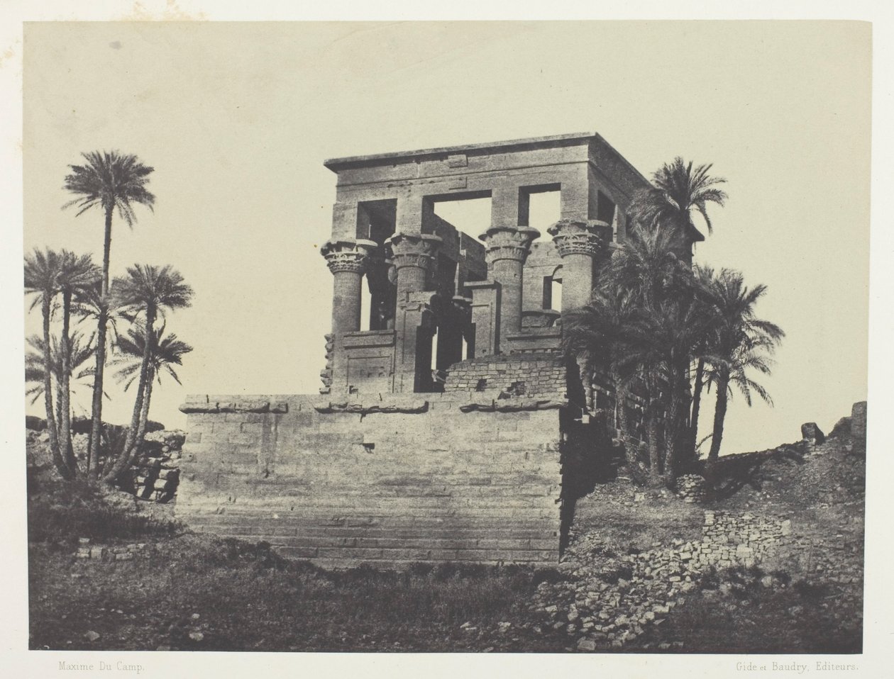 Templo de Hypethra, Philoe; Núbia de Maxime Du Camp