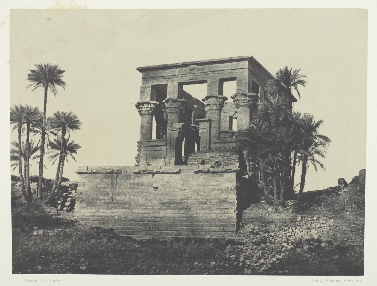 Templo de Hypethra, Philoe; Núbia de Maxime Du Camp