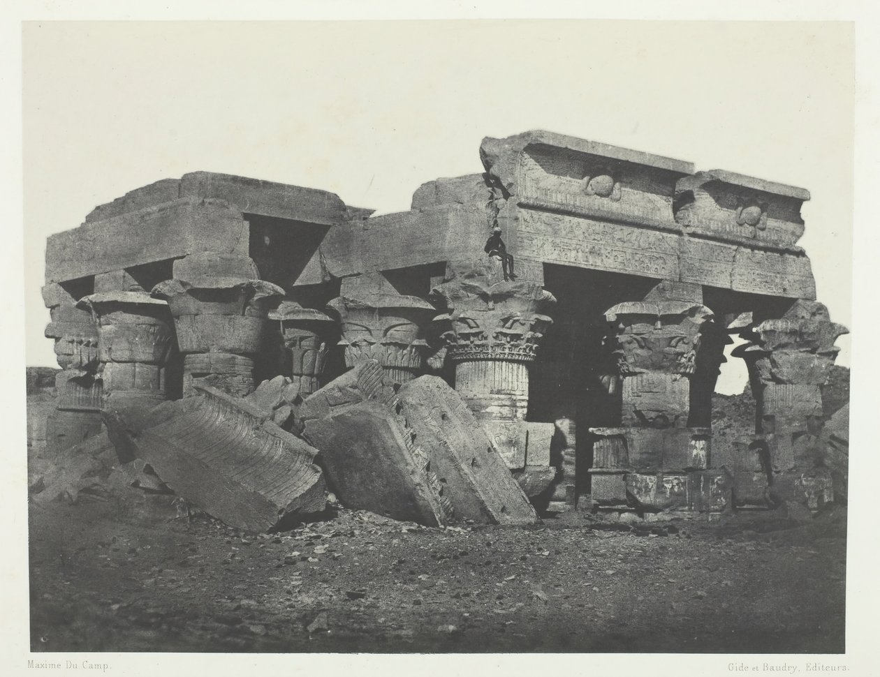 Templo de Umbos, Alto Egito, 184951, impresso em 1852. de Maxime Du Camp
