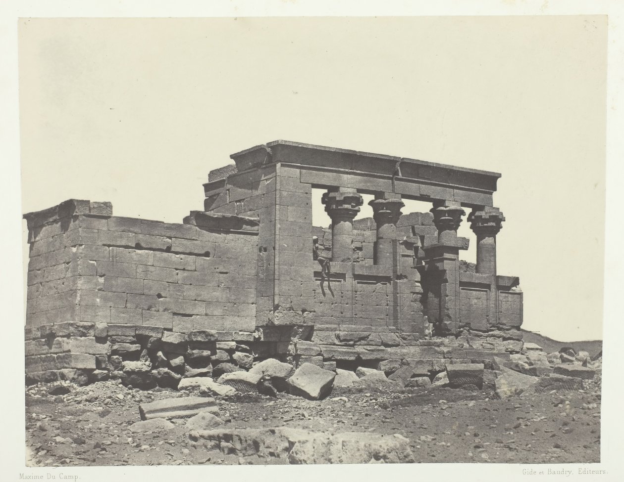 Templo de Debod, Parembol do Itinerário de Antoninus, Núbia, 184951, impresso em 1852. de Maxime Du Camp