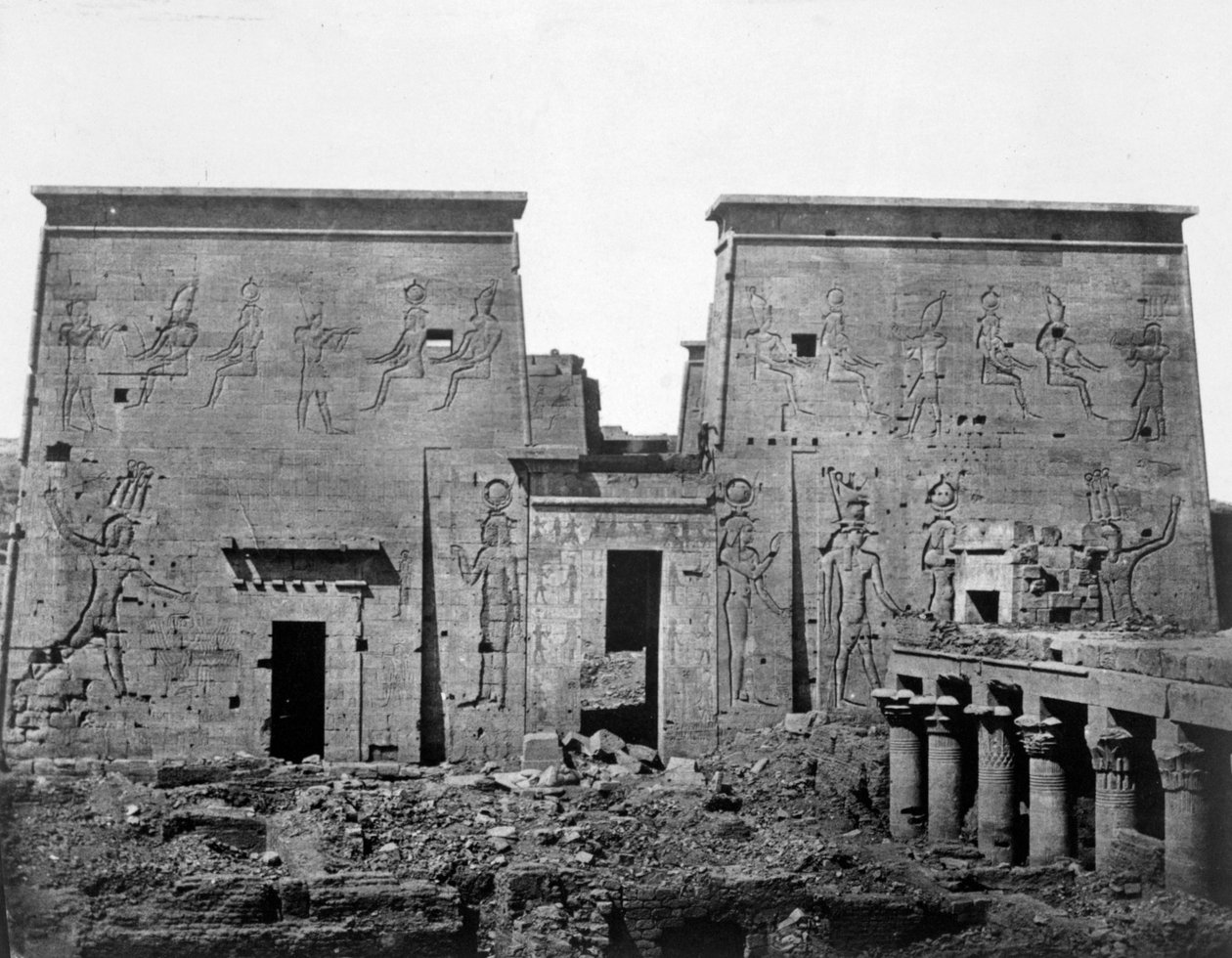 Templo de Philae, Nubia, Egito, 1852 de Maxime Du Camp