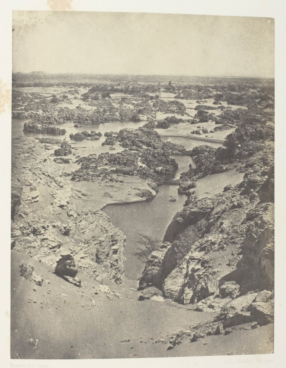 Vue Cavalière De La Seconde Cataracte; Nubie, chapa 111 do álbum "Egypte, Nubie, Palestine et Syrie" (1852) de Maxime Du Camp