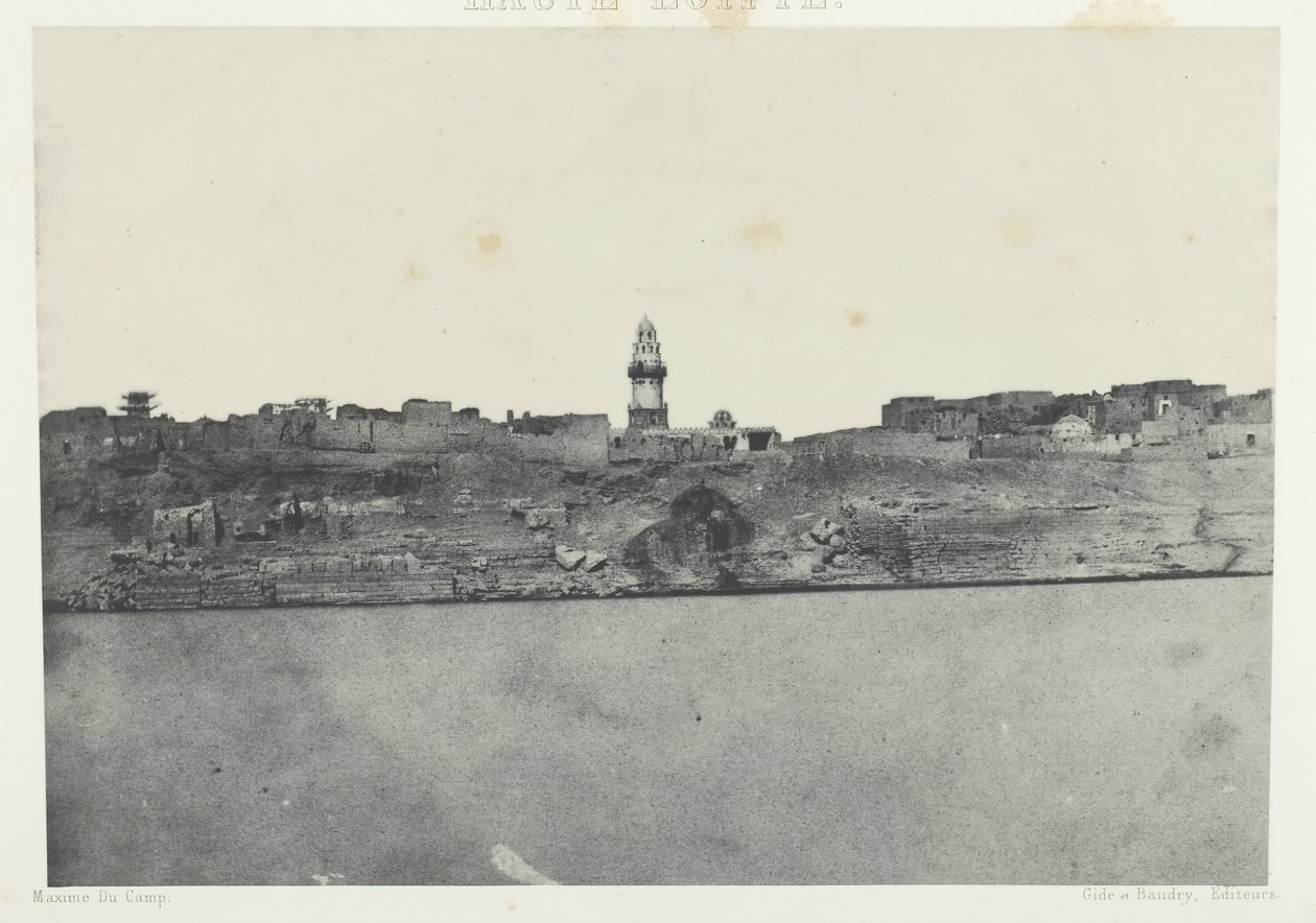 Vista geral de Esneh, Alto Egito, 184951, impresso em 1852. de Maxime Du Camp