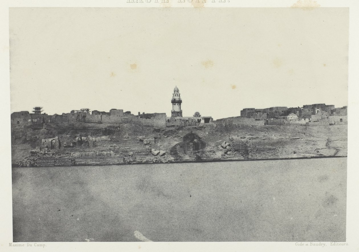 Vista geral de Esneh, Alto Egito, chapa 64 do álbum "Egypte, Nubie, Palestine et Syrie" (1852) de Maxime Du Camp