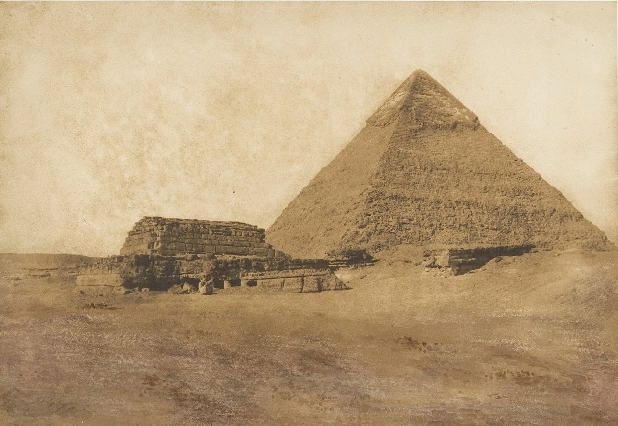 Vista da segunda Pirâmide, tirada do sudeste, em dezembro de 1849. de Maxime Du Camp