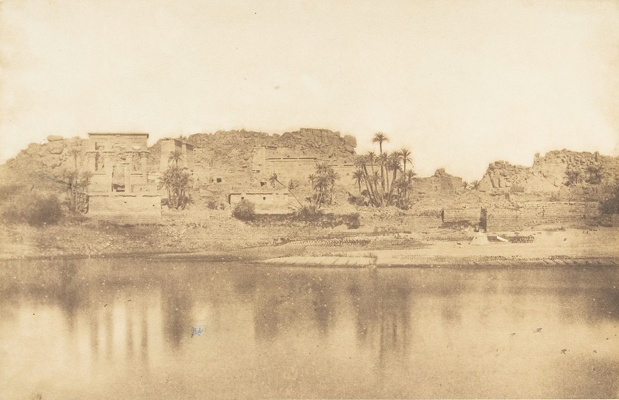 Vista geral da ilha de Philae, tirada do leste, 1849-50. de Maxime Du Camp