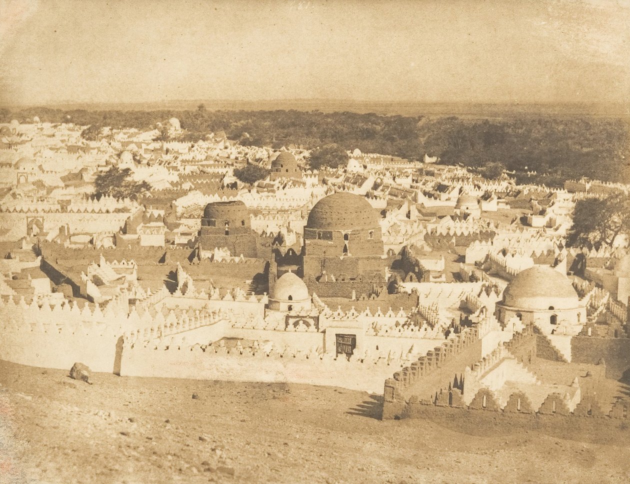 Vista geral do Cemitério Siout, 1849-50. de Maxime Du Camp