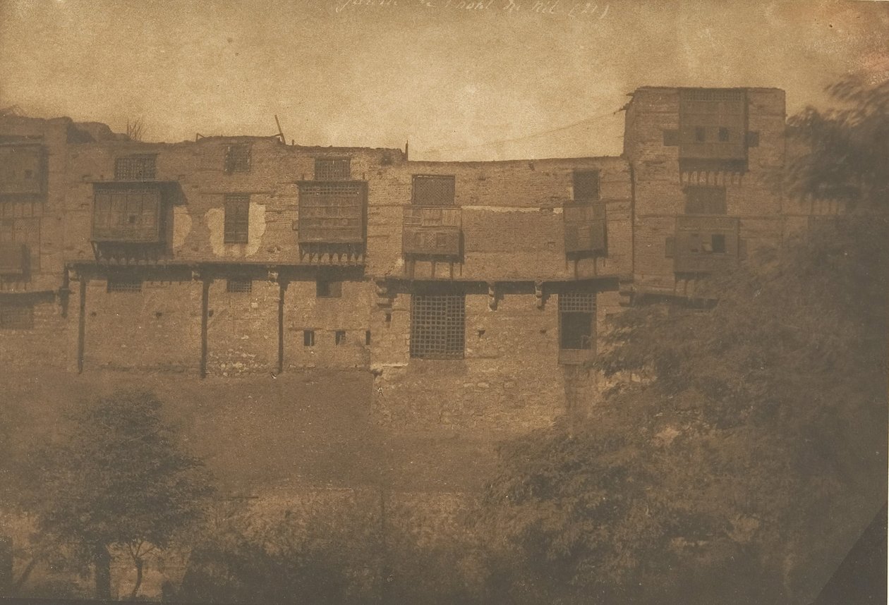 Vista tirada de um Jardim no Bairro do Franco, Kairo, dezembro de 1849-janeiro de 1850. de Maxime Du Camp