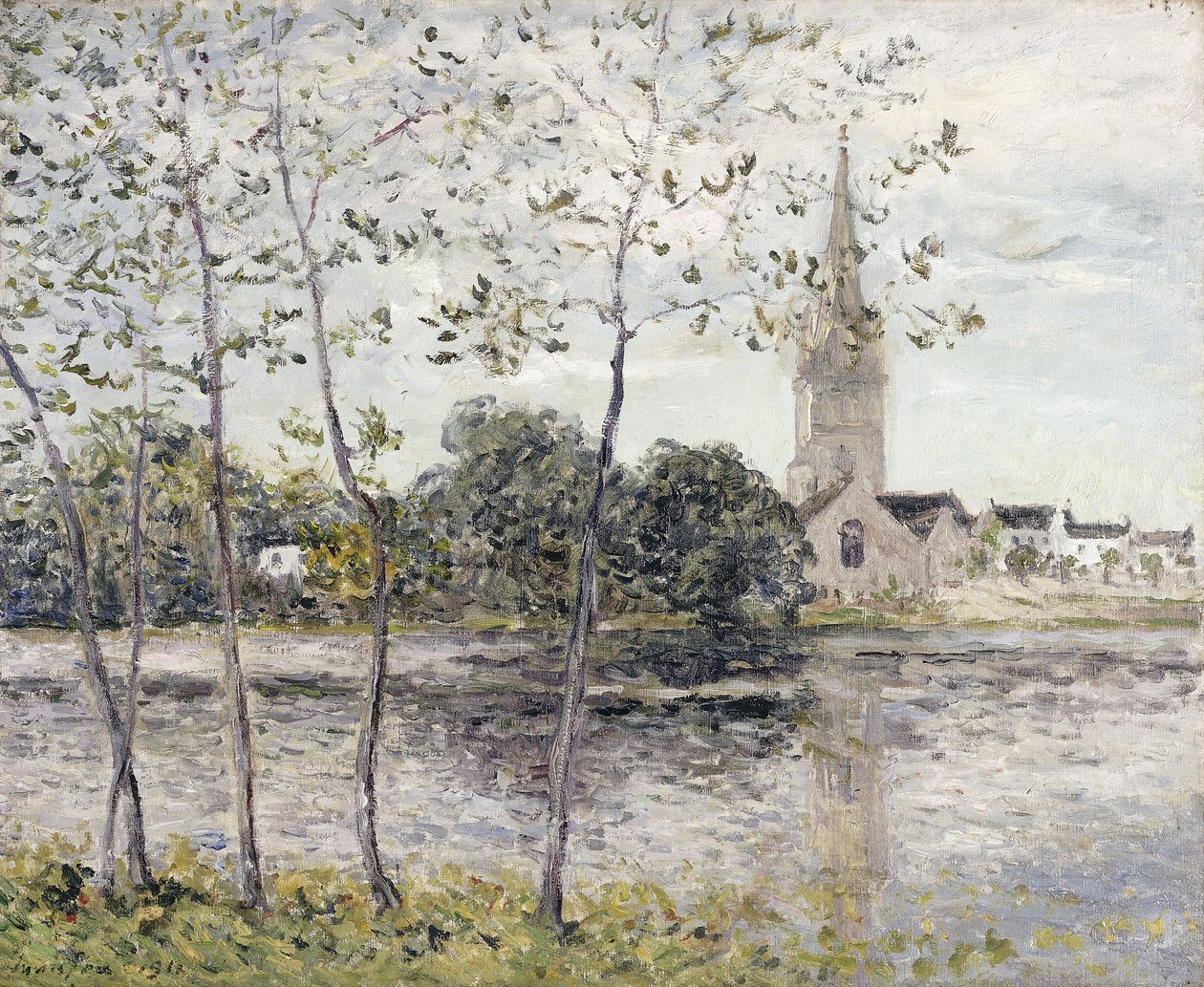Pela lagoa em Rosporden, Finistere; Au Bord de Etang e Rosporden, Finistere, 1911 de Maxime Emile Louis Maufra