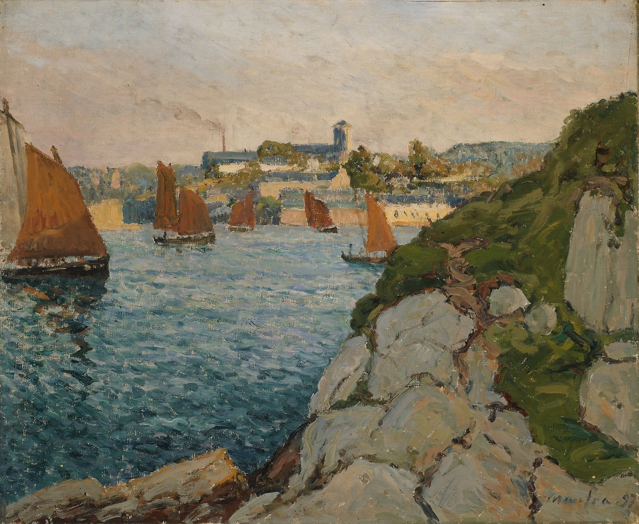 Douarnenez em Sunshine, 1897 de Maxime Emile Louis Maufra