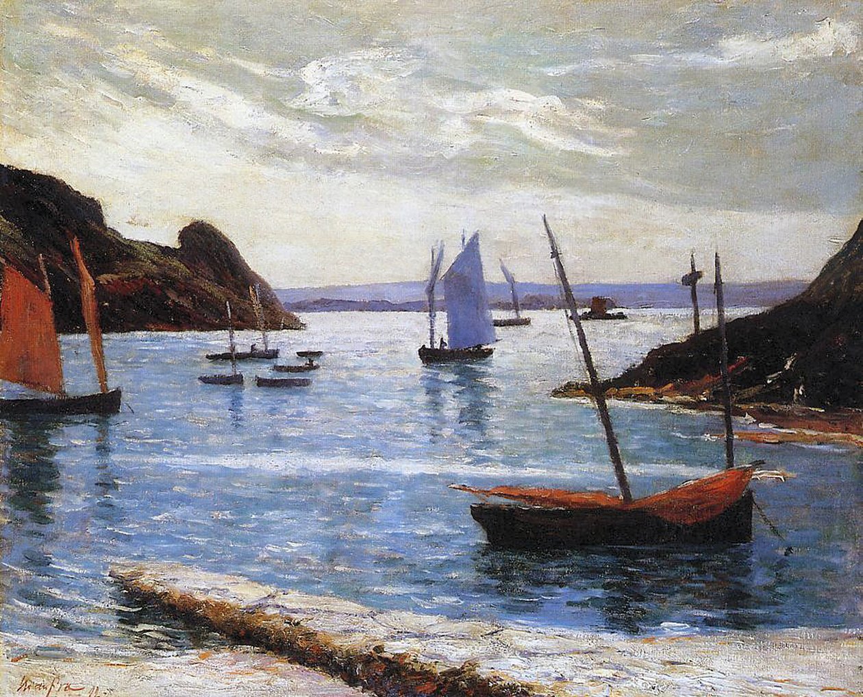 O porto, ilha de Brehat, Bretanha, 1892 de Maxime Emile Louis Maufra
