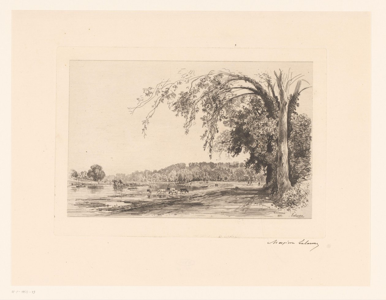 Vista de Richmond Richmond (título no objeto) de Maxime François Antoine Lalanne (signed by artist)