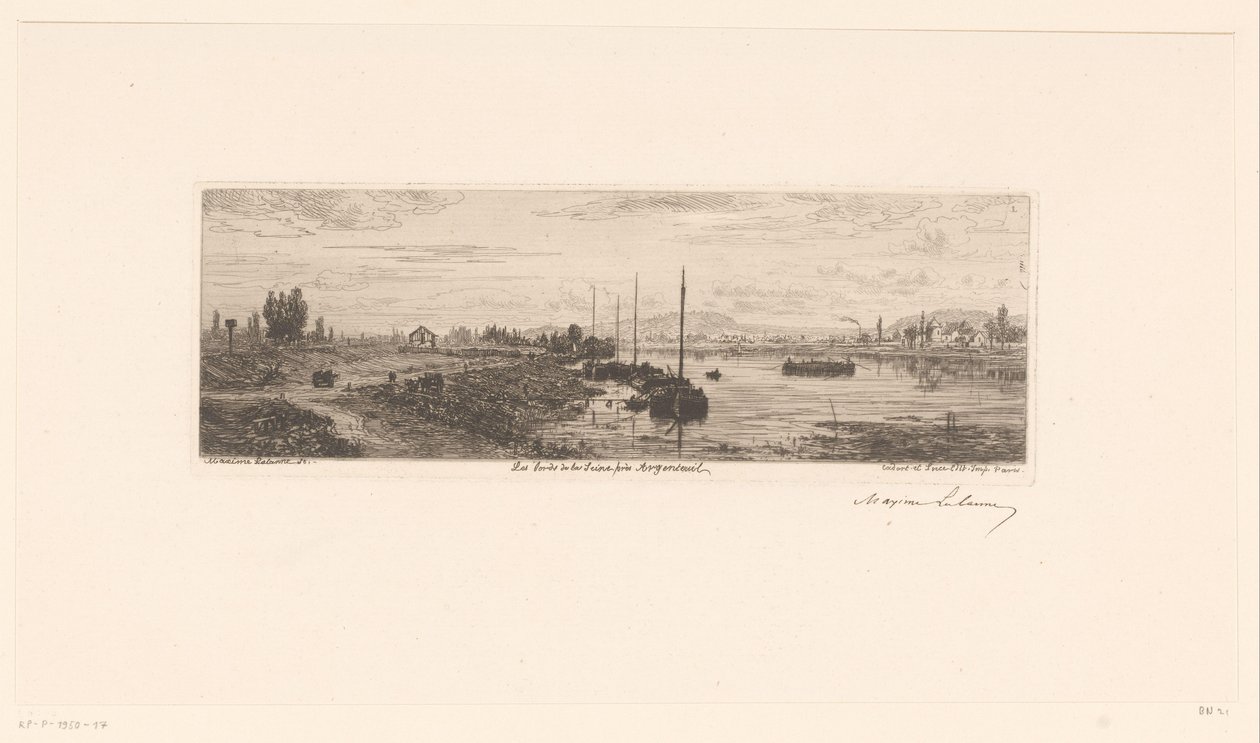Vista do Sena perto de Argenteuil
Les bords de la Seine près Argenteuil (título sobre o objecto) de Maxime François Antoine Lalanne (signed by artist)