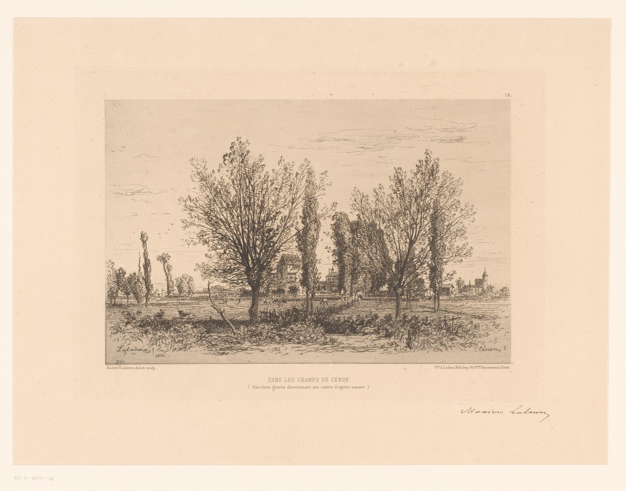 Paisagem com prado e vista de uma cidade
Dans les champs de Cénon. (título sobre o objecto) de Maxime François Antoine Lalanne (signed by artist)