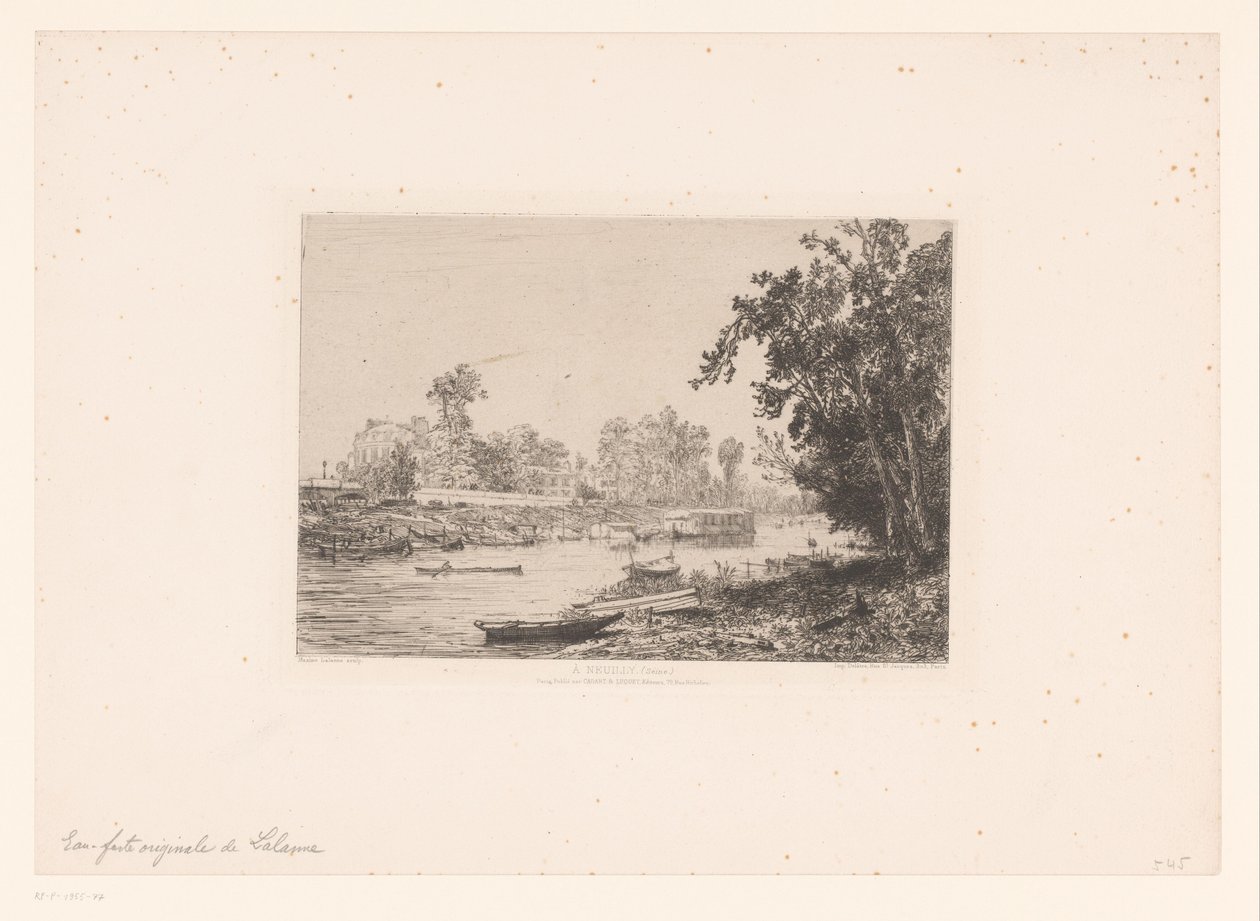 Vista do Sena em Neuilly
À Neuilly (Sena) (título sobre o objecto) de Maxime François Antoine Lalanne