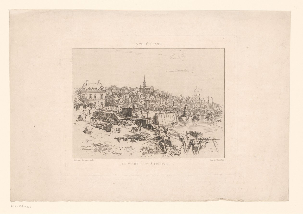 Gezicht op de haven van Trouville
O antigo porto de Trouville (título sobre o objecto)
La vie élégante (título da série sobre o objecto) de Maxime François Antoine Lalanne