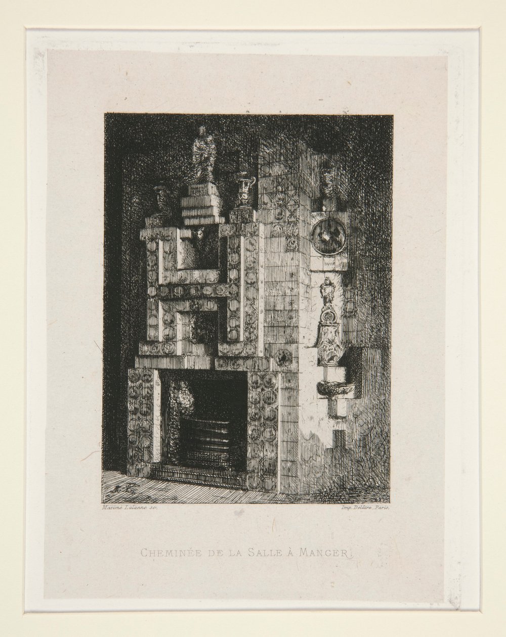 Chemin?e de la salle ? manger (Lareira na sala de jantar), pl. 4 da suite Chez Victor Hugo (Victor Hugo de Maxime Lalanne