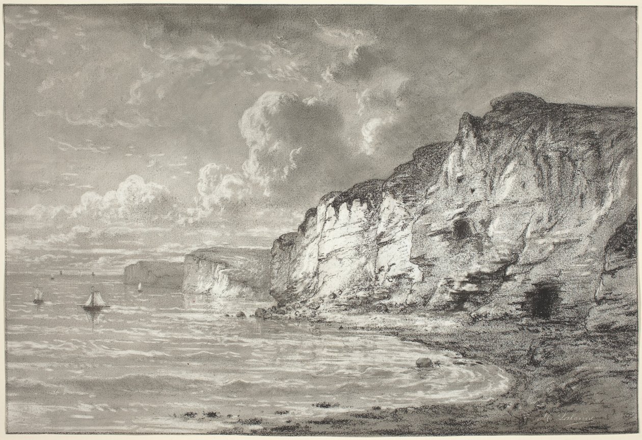 Penhascos ao longo da costa da Normandia de Maxime Lalanne