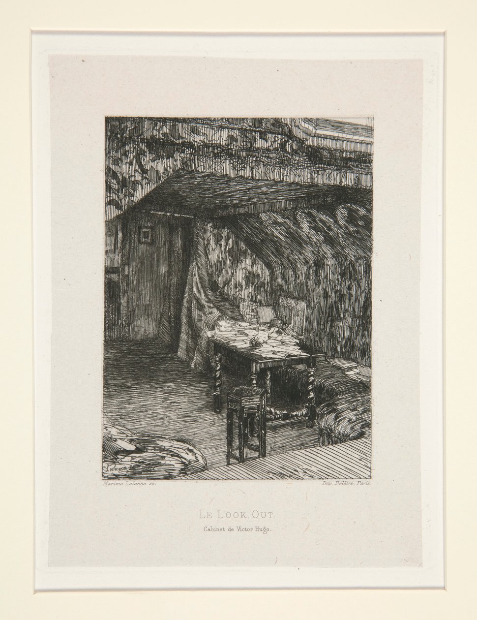 Le look out, cabinet de Victor Hugo (The Look-Out, Gabinete de Victor Hugo), pl. 9 da suíte Chez Victor Hugo (Victor Hugo de Maxime Lalanne