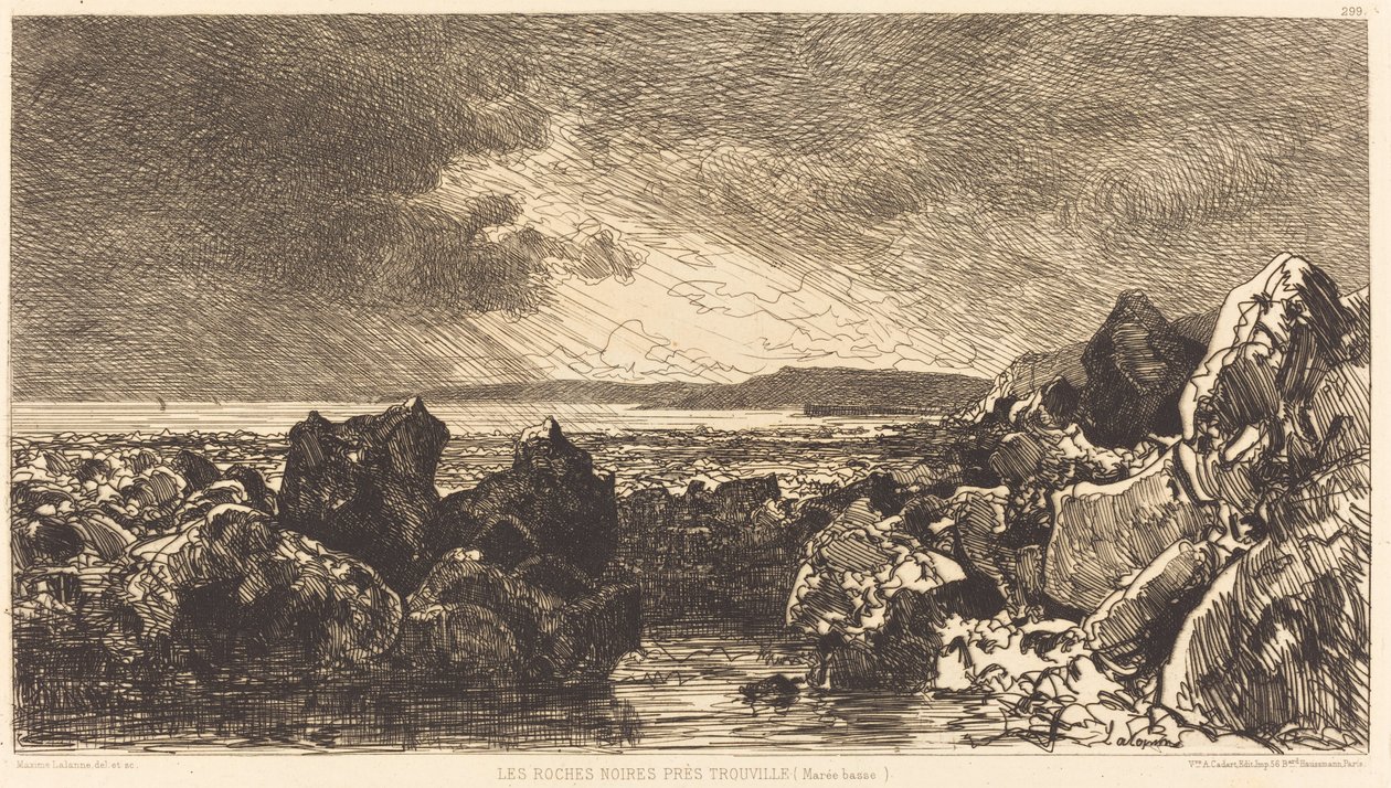 The Black Rocks perto de Trouville (maré baixa) de Maxime Lalanne