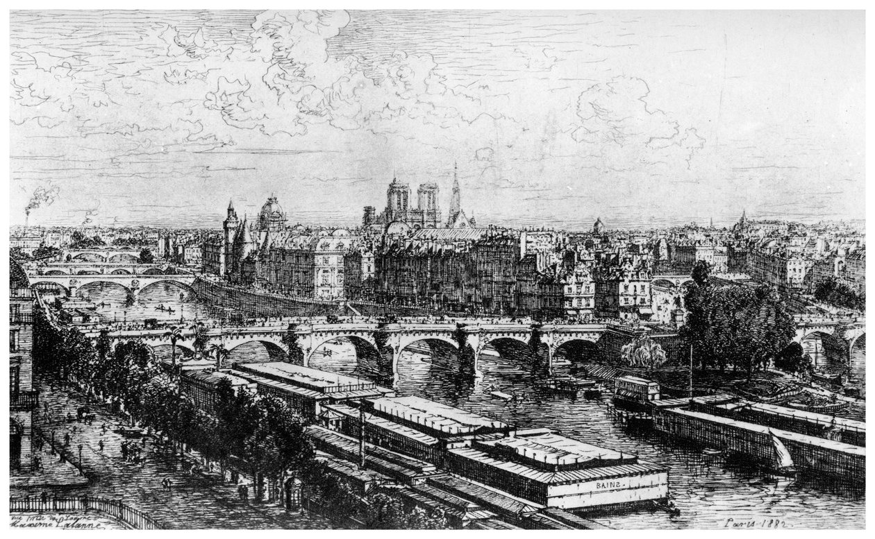 Paris Tirada do Louvre, c1850-1895 1924 de Maxime Lalanne