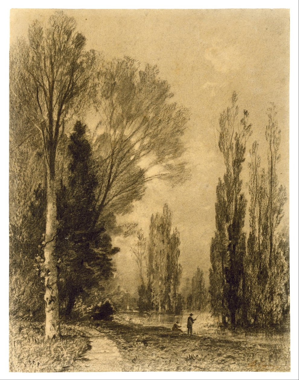 Paisagem fluvial ao entardecer de Maxime Lalanne