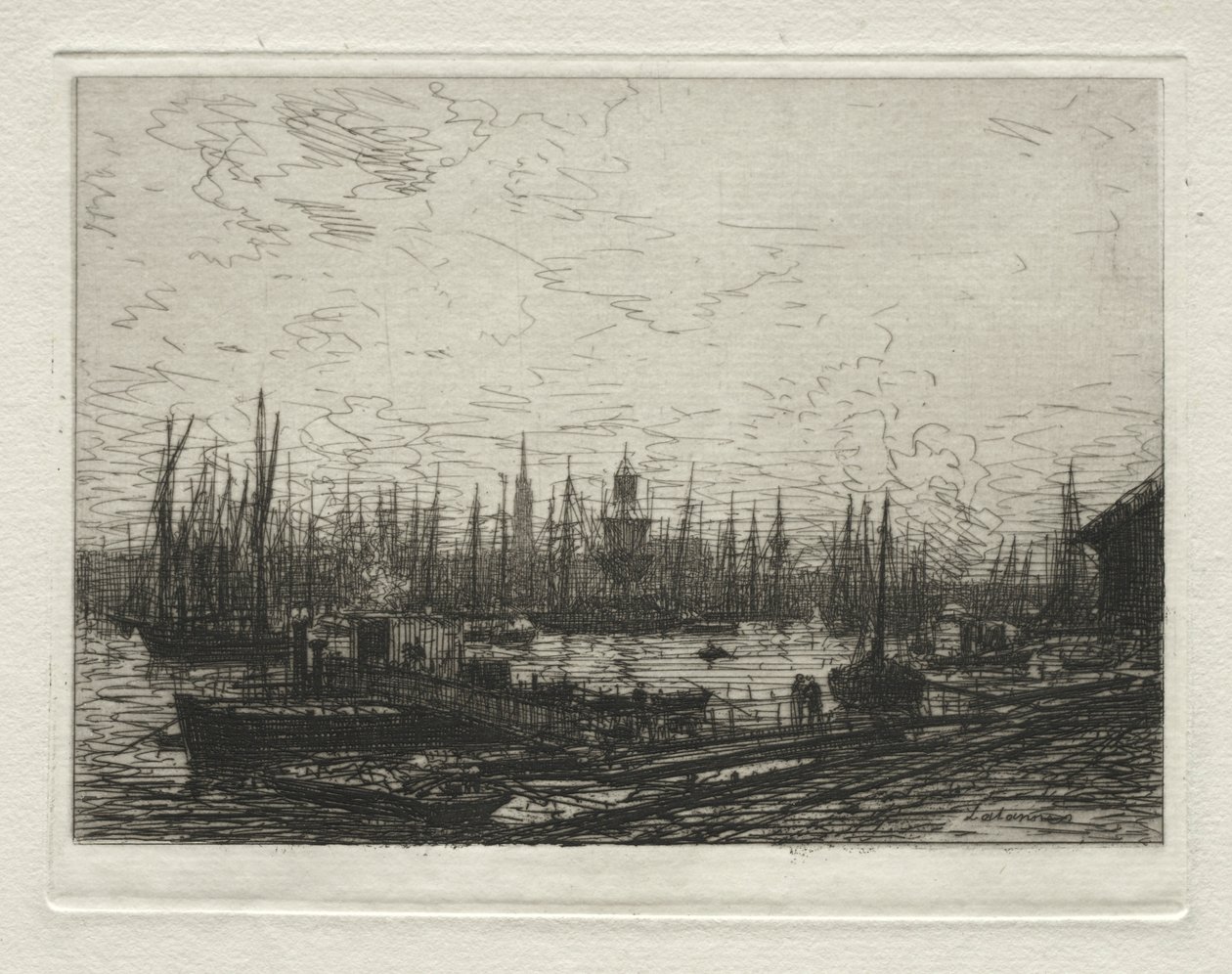 O porto de Bordeaux, à noite. de Maxime Lalanne