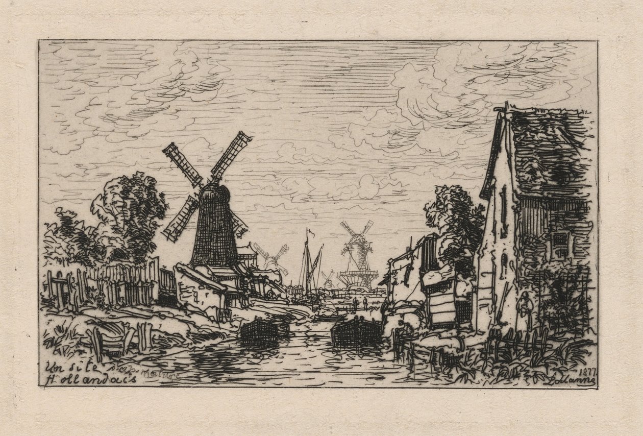 Uma vista holandesa, Zaandam de Maxime Lalanne