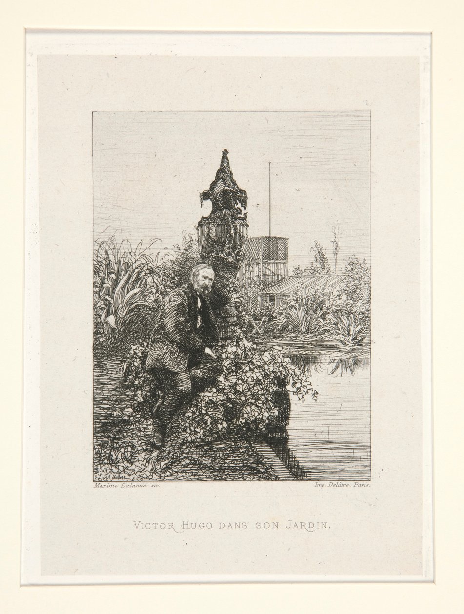 Victor Hugo dans son jardin (Victor Hugo in His Garden), pl. 12 da suíte Chez Victor Hugo (Victor Hugo de Maxime Lalanne