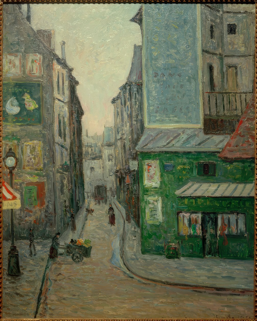 Praça St. André des Arts, Rue Suger, Paris de Maxime Emile Louis Maufra
