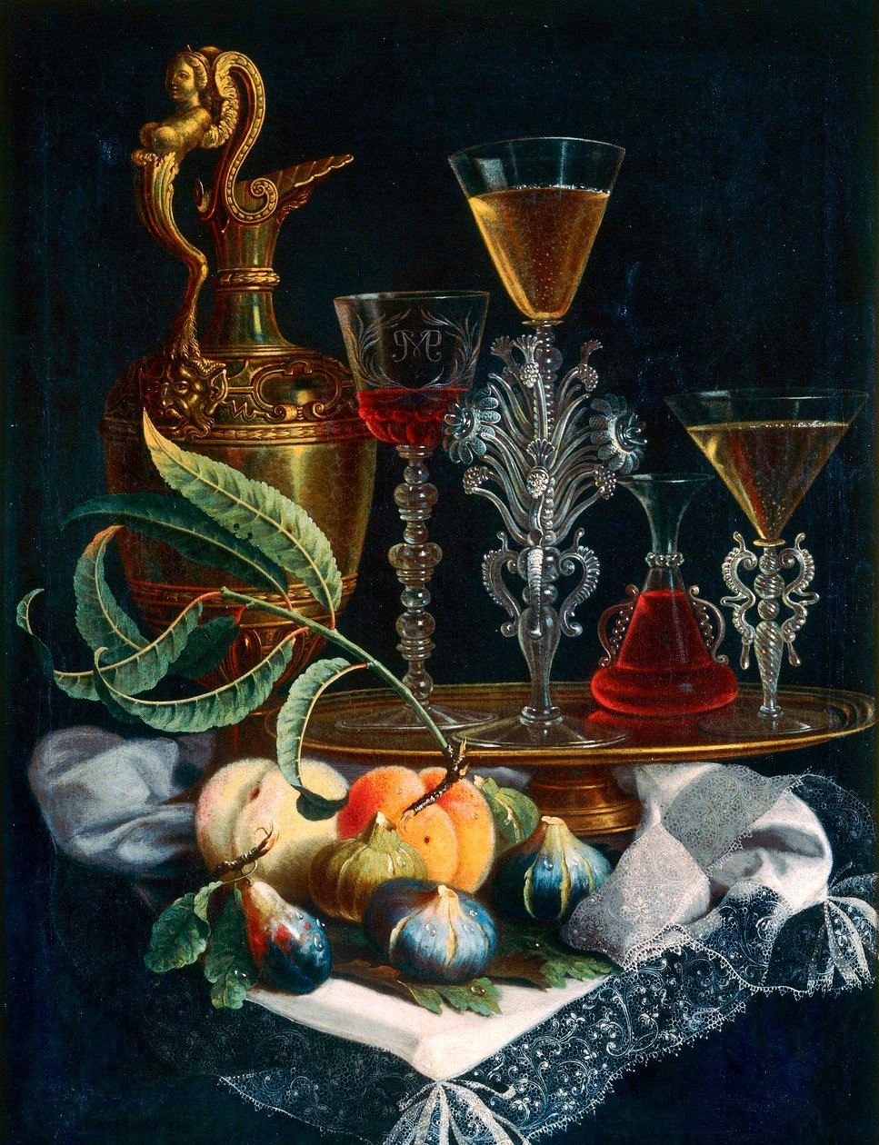 Frutas e cristal de Maximilian Pfeiler or Pfeiller