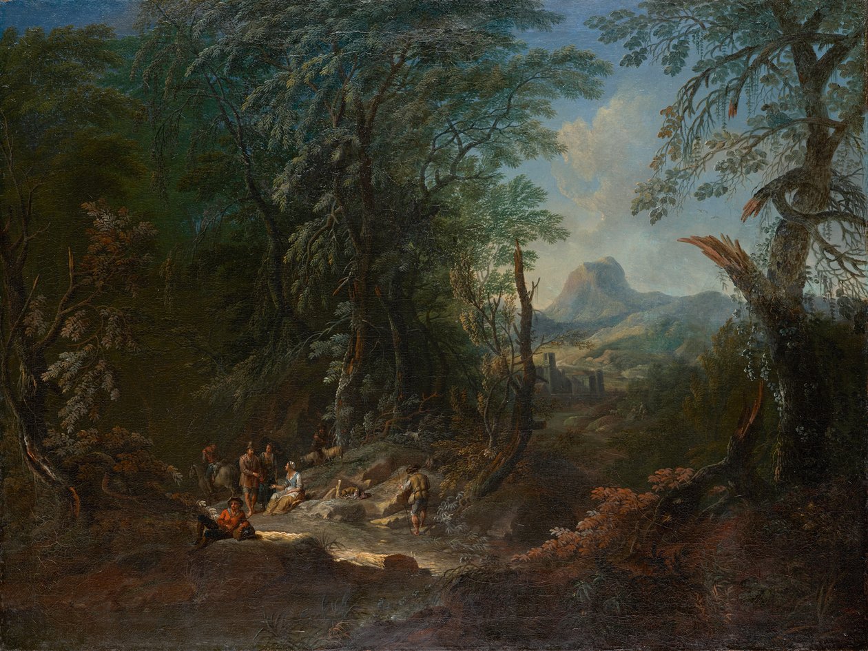paisagem florestal "manhã" de Maximilian Joseph Schinnagl