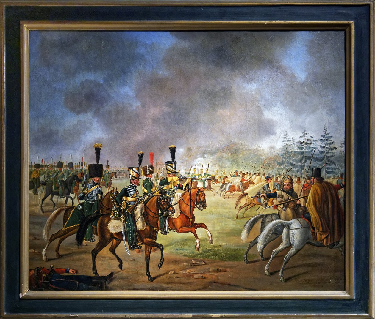 Luta do 5º regimento de caçadores a cavalo (óleo sobre tela) de Maximilian Joseph de Schauenburg