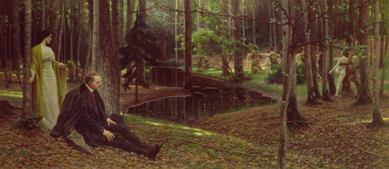 O pintor Friedrich Koenig (1847-1941) e Ida Kupelweiser uma madeira, c.1910 (o/c) de Maximilian Lenz