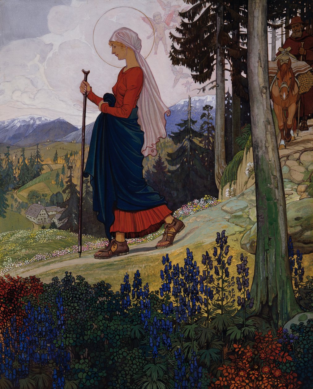 O passeio de Maria sobre as montanhas de Maximilian Liebenwein